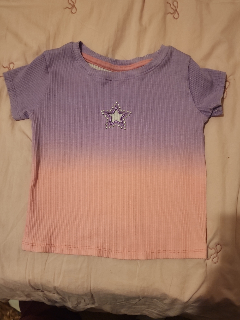 Girls Ombre Purple to Pink Star Tee